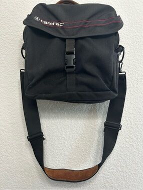 VTG Tamrac Convertible Camera Bag Backpack Black Nylon Suede Made In USA Padded